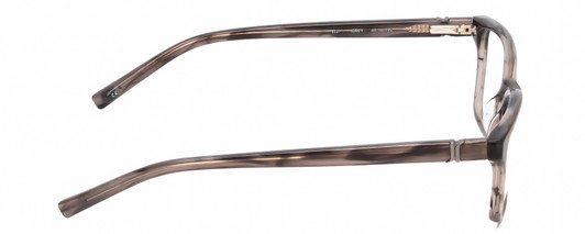 Side View of Jones New York J227 Designer Progressive Lens Prescription Rx Eyeglasses in Grey Marble Horn Ladies Square Full Rim Acetate 48 mm