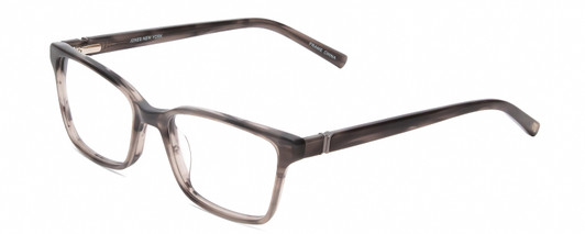 Profile View of Jones New York J227 Designer Progressive Lens Blue Light Blocking Eyeglasses in Grey Marble Horn Ladies Square Full Rim Acetate 48 mm