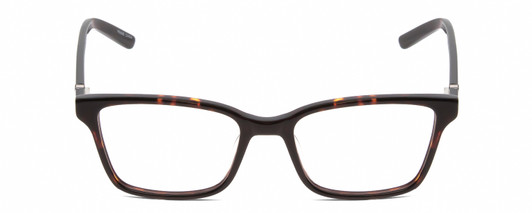 Front View of Jones New York J227 Designer Single Vision Prescription Rx Eyeglasses in Tortoise Havana Brown Gold Ladies Square Full Rim Acetate 48 mm