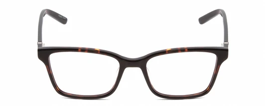 Front View of Jones New York J227 Designer Bi-Focal Prescription Rx Eyeglasses in Tortoise Havana Brown Gold Ladies Square Full Rim Acetate 48 mm