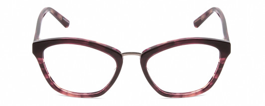 Front View of Jones New York J766 Designer Progressive Lens Prescription Rx Eyeglasses in Purple Crystal Marble Tortoise Ladies Cat Eye Full Rim Acetate 52 mm