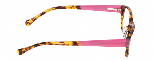 Side View of Lucky Brand Lunada Cateye Reading Glasses Havana Tokyo Tortoise Brown Gold 53 mm