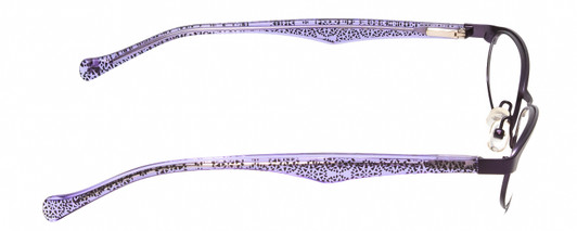Side View of Lucky Brand Peppy Womens Oval Reading Glasses Satin Purple Lavender Crystal 49mm