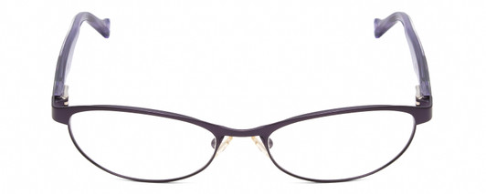 Front View of Lucky Brand Peppy Womens Oval Reading Glasses Satin Purple Lavender Crystal 49mm