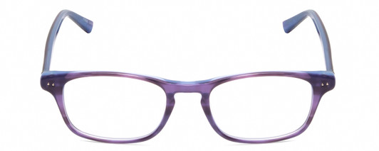 Front View of Jones New York J222 KID Girl Reading Glasses Purple Crystal Marble Tortoise 46mm