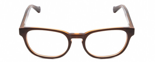 Front View of Lucky Brand Dynamo KIDS Unisex Reading Glasses in Brown Layer Crystal Amber 45mm