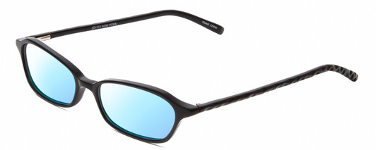 Profile View of Jones New York J220 Designer Blue Light Blocking Eyeglasses in Black Ladies Cat Eye Full Rim Acetate 49 mm