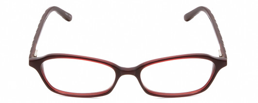 Front View of Jones New York J220 Designer Single Vision Prescription Rx Eyeglasses in Burgundy Red Ladies Cat Eye Full Rim Acetate 49 mm