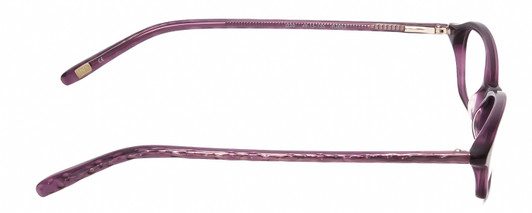 Side View of Jones New York J220 Designer Single Vision Prescription Rx Eyeglasses in Purple Crystal Ladies Cat Eye Full Rim Acetate 49 mm
