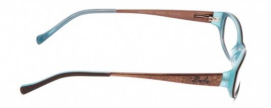 Side View of Lucky Brand Beach Trip Women's Cateye Reading Glasses Brown Crystal Floral 49 mm