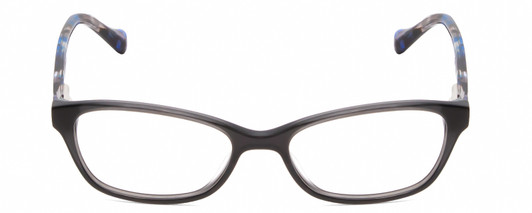 Front View of Lucky Brand D706 Designer Single Vision Prescription Rx Eyeglasses in Grey Blue Crystal Marble Tortoise Unisex Oval Full Rim Acetate 49 mm