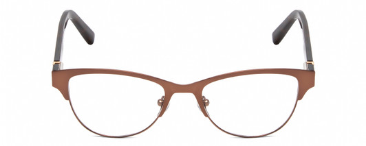 Front View of Jones New York J143 Womens Designer Reading Glasses in Satin Brown Tortoise 47mm