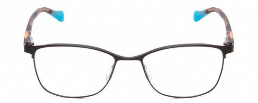 Front View of Lucky Brand D509 Unisex Oval Designer Reading Glasses Black & Tortoise Tips 54mm