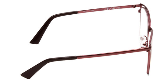 Side View of Book Club Dutiful Scammed Designer Bi-Focal Prescription Rx Eyeglasses in Wine Satin Red Ladies Cat Eye Full Rim Metal 55 mm