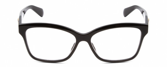 Front View of GUCCI GG0798O Womens Cateye Full Rim Designer Reading Glasses in Black Gold 55mm