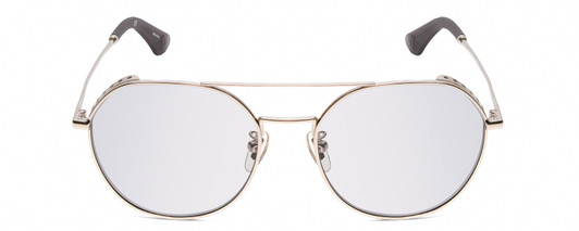 Front View of POLICE SPL636 Unisex Aviator Designer Sunglasses Silver/Crystal/Light Grey 55 mm