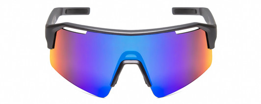 Front View of Bolle C-SHIFTER Unisex Wrap Sunglasses in Titanium Grey & Volt Ultraviolet 140mm