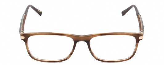 Front View of Chopard Carbon Fiber&Wood VCH249 Unisex Reading Glasses in Brown Beige/Gold 55mm