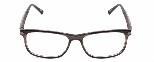 Front View of Chopard VCH249 Designer Single Vision Prescription Rx Eyeglasses in Gloss Black/Grey Crystal/Silver Unisex Panthos Full Rim Wood 55 mm