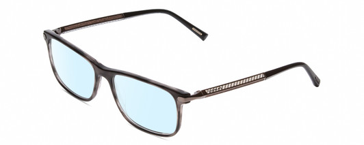 Profile View of Chopard VCH249 Designer Blue Light Blocking Eyeglasses in Gloss Black/Grey Crystal/Silver Unisex Panthos Full Rim Wood 55 mm