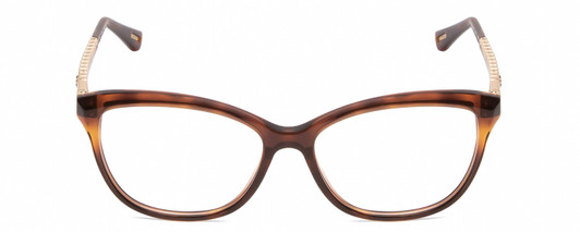 Front View of Chopard VCH243S Designer Single Vision Prescription Rx Eyeglasses in Auburn Sparkles Tortoise Havana/Rose Gold Ladies Cat Eye Full Rim Acetate 53 mm
