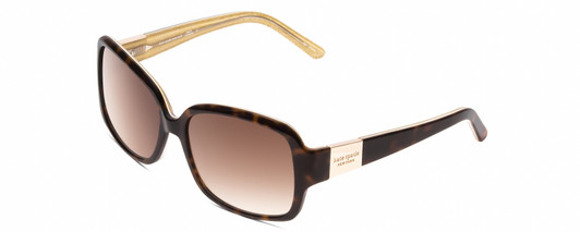 Profile View of KATE SPADE LULU Women's Sunglasses Tortoise Havana/Off-White/Gold Sparkles 55 mm
