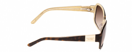 Side View of KATE SPADE LULU Women's Sunglasses Tortoise Havana/Off-White/Gold Sparkles 55 mm