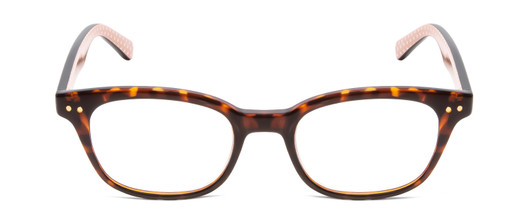 Front View of Kate Spade REBECCA 2 Womens Cateye Reading Glasses in Tortoise Havana/Peach 49mm