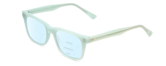 Profile View of Prive Revaux Expert Designer Progressive Lens Blue Light Blocking Eyeglasses in Mint Green Crystal Unisex Rectangle Full Rim Acetate 50 mm
