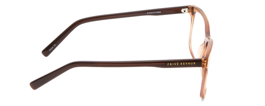 Side View of Prive Revaux On The Wire Designer Bi-Focal Prescription Rx Eyeglasses in Crystal Cantaloupe Orange Blue Unisex Cateye Full Rim Acetate 52 mm