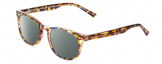 Profile View of Prive Revaux Show Off Single Designer Polarized Sunglasses with Custom Cut Smoke Grey Lenses in Toffee Orange Brown Ladies Round Full Rim Acetate 48 mm