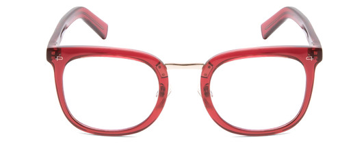 Front View of Prive Revaux Alchemist Unisex Square Reading Glasses in Crystal Merlot Red 50 mm