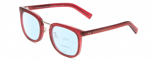 Profile View of Prive Revaux Alchemist Designer Progressive Lens Blue Light Blocking Eyeglasses in Crystal Merlot Red Unisex Square Full Rim Acetate 50 mm