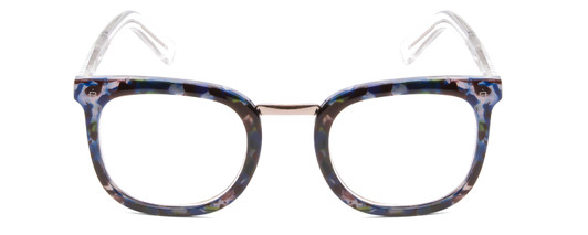 Front View of Prive Revaux Alchemist Designer Reading Eye Glasses with Custom Cut Powered Lenses in Ocean Blue Tortoise Havana/Crystal Unisex Square Full Rim Acetate 50 mm