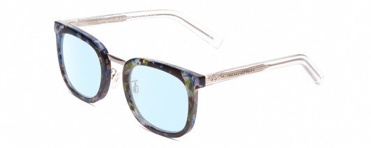 Profile View of Prive Revaux Alchemist Designer Blue Light Blocking Eyeglasses in Ocean Blue Tortoise Havana/Crystal Unisex Square Full Rim Acetate 50 mm