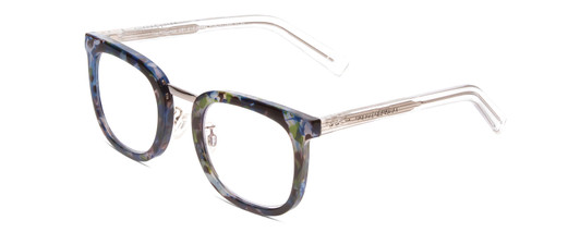 Profile View of Prive Revaux Alchemist Designer Progressive Lens Blue Light Blocking Eyeglasses in Ocean Blue Tortoise Havana/Crystal Unisex Square Full Rim Acetate 50 mm