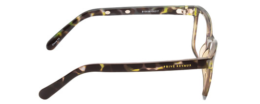 Side View of Prive Revaux Julie Designer Single Vision Prescription Rx Eyeglasses in Olive Hunter Green Marble Ladies Cateye Full Rim Acetate 50 mm