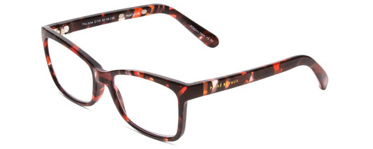 Profile View of Prive Revaux Julie Cateye Reading Glasses Coral Red Brown Crystal Tortoise 50 mm