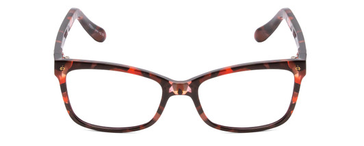 Front View of Prive Revaux Julie Designer Single Vision Prescription Rx Eyeglasses in Sangria Coral Red Brown Crystal Tortoise Havana Ladies Cateye Full Rim Acetate 50 mm