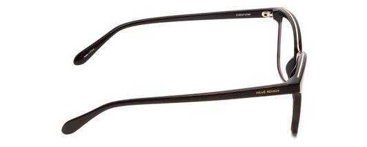 Side View of Prive Revaux Lolita Designer Single Vision Prescription Rx Eyeglasses in Gloss Caviar Black/Rose Gold Ladies Cateye Full Rim Acetate 51 mm