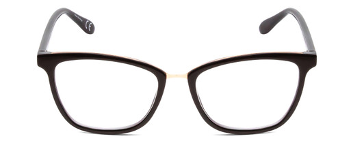 Front View of Prive Revaux Lolita Designer Bi-Focal Prescription Rx Eyeglasses in Gloss Caviar Black/Rose Gold Ladies Cateye Full Rim Acetate 51 mm