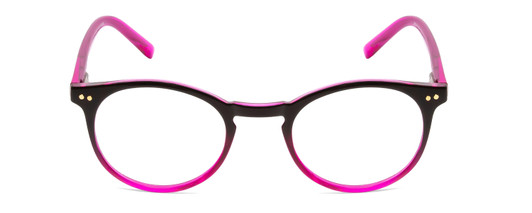 Front View of Prive Revaux Maestro Designer Progressive Lens Prescription Rx Eyeglasses in Black Magenta Pink Crystal Fade Ladies Round Full Rim Acetate 48 mm