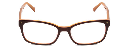 Front View of Prive Revaux Professor Designer Reading Eye Glasses with Custom Cut Powered Lenses in Chocolate/Sand Brown Ladies Rectangle Full Rim Acetate 52 mm