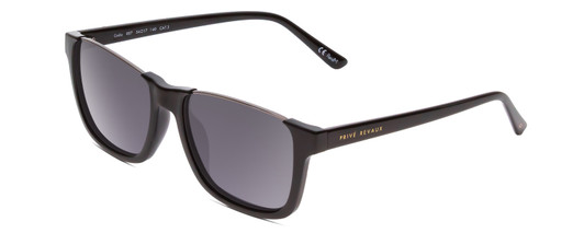 Profile View of Prive Revaux Cadiz Unisex Sunglasses in Caviar Black Gunmetal/Polarize Grey 53mm