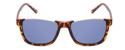 Front View of Prive Revaux Cadiz Unisex Sunglasses Soft Tortoise Brown Gold/Polarize Blue 53mm