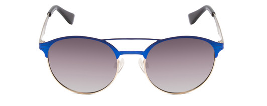 Front View of Prive Revaux Laguna Unisex Aviator Sunglasses in Royal Blue/Polarized Grey 52 mm