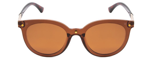 Front View of Prive Revaux Casablanca Cateye Sunglasses Brown Crystal Gold/Polarize Amber 51mm