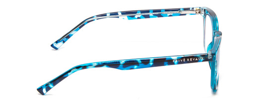 Side View of Prive Revaux Show Off Womens Round Reading Glasses in Blue Tortoise Crystal 48mm