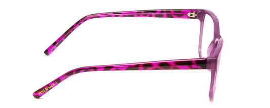 Side View of Prive Revaux Speak Easy Designer Bi-Focal Prescription Rx Eyeglasses in Mauva Crystal/Purple Tortoise/Gold Pearl Chain Ladies Cateye Full Rim Acetate 21 mm