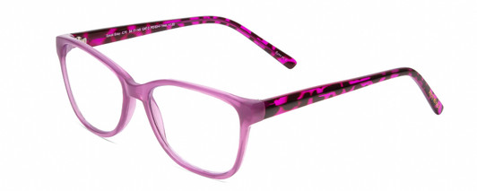 Profile View of Prive Revaux Speak Easy Designer Progressive Lens Blue Light Blocking Eyeglasses in Mauva Crystal/Purple Tortoise/Gold Pearl Chain Ladies Cateye Full Rim Acetate 21 mm